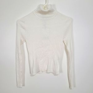 Zara | NWT Ribbed Turtleneck Sweater White Medium